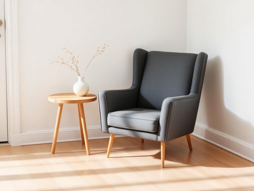 Minimalist living room with hardwood flooring