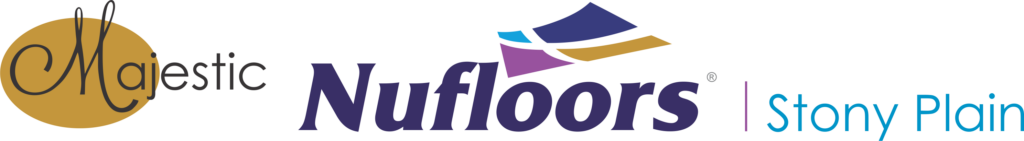 Majestic Flooring & Design and Nufloors Stony Plain logos together