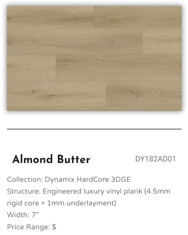 fuzion flooring colour swatch for luxury vinyl plank from the dynamix hardcore 3dge collection in almond butter