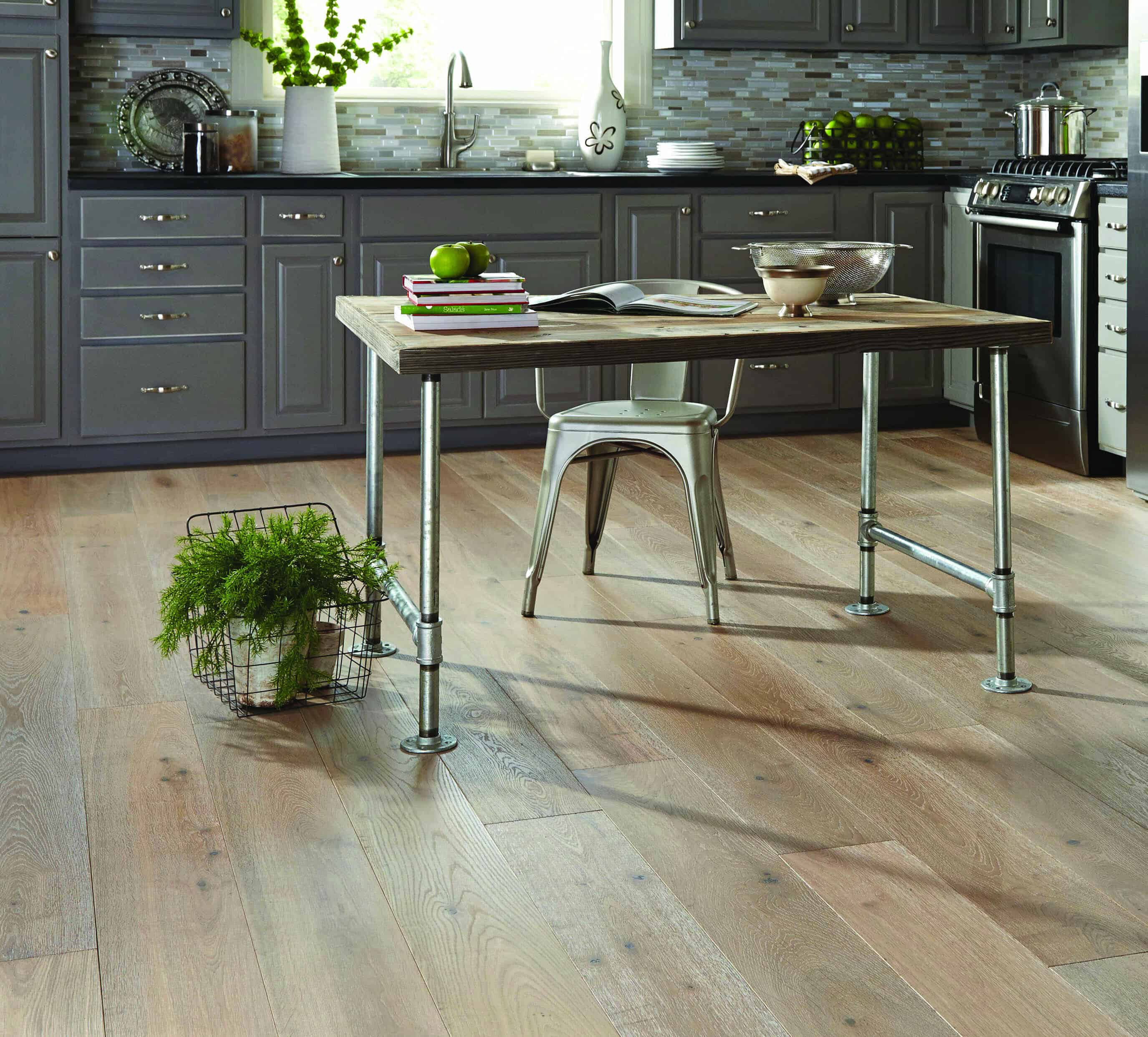 Hardwood flooring in kitchen office