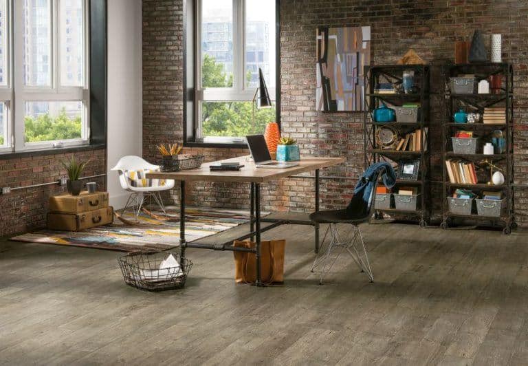 Armstrong Luxury Vinyl Bluegrass Barnwood Rustic Harmony in Rustic/Industrial Office Space