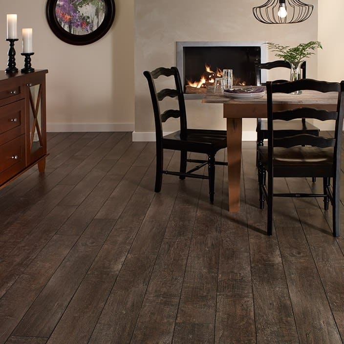 Laminate flooring gives the look of hardwood but can be more durable.