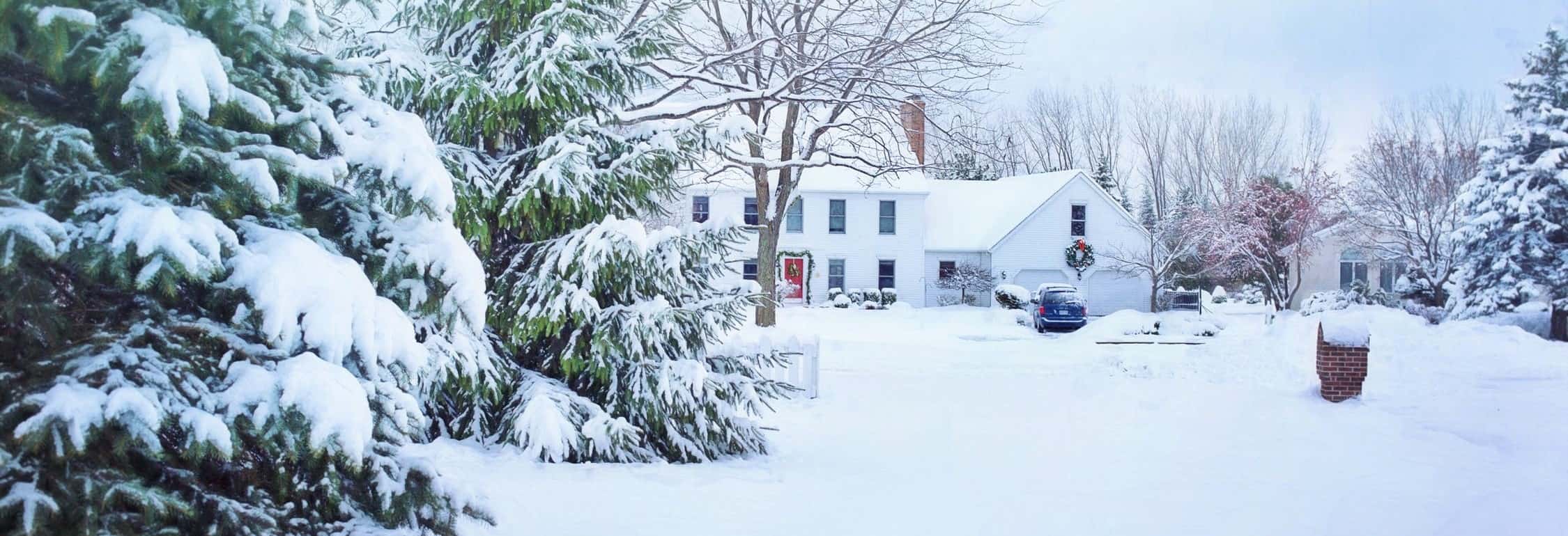 Exterior of home during snowy winter