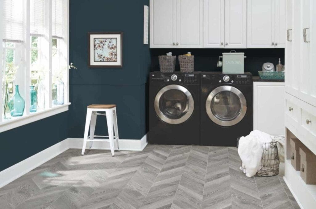 A laundry room.