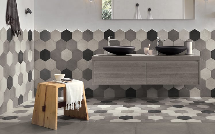 Mix Tiles in Bathroom