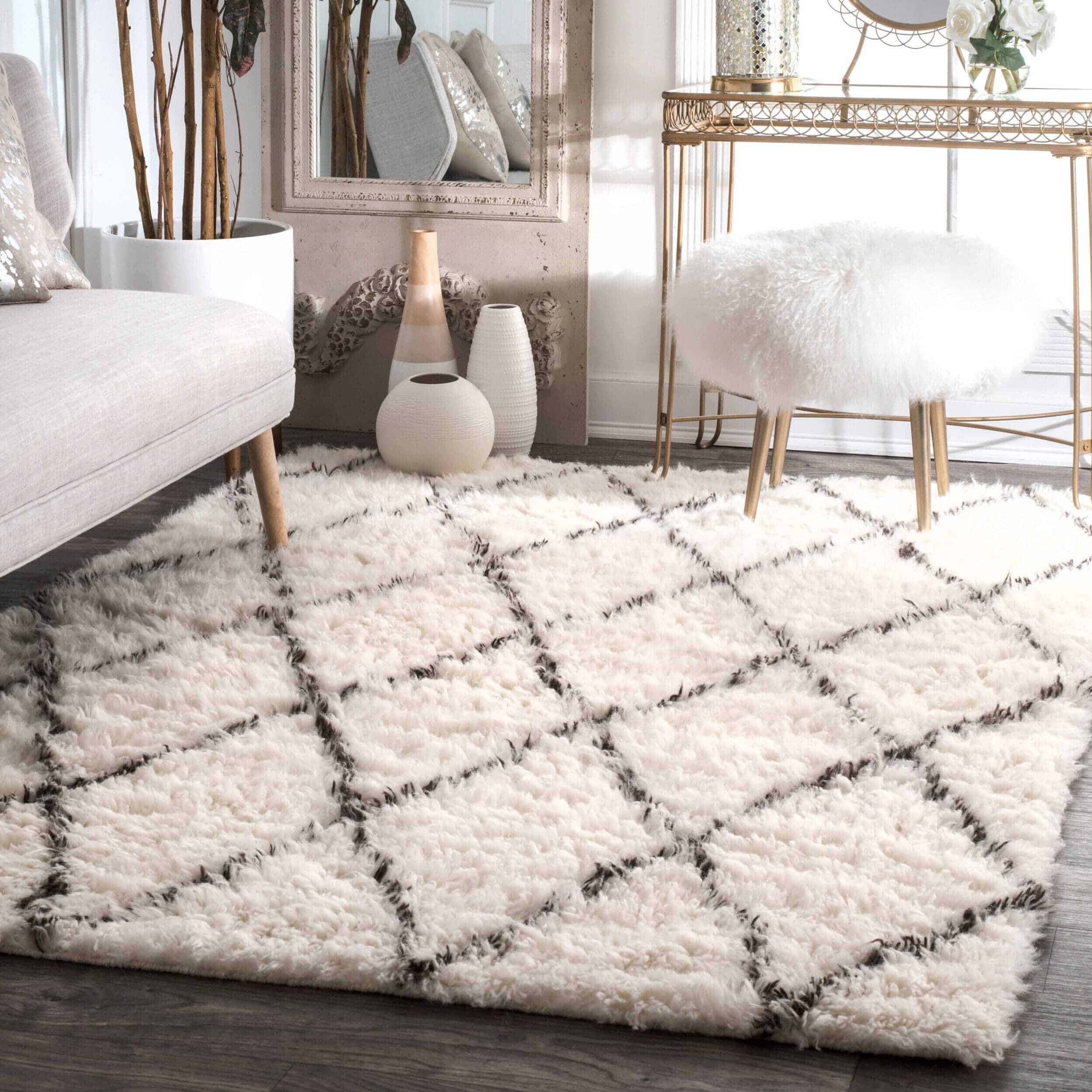nuLoom Handmade Moroccan style New Zealand Wool Shag Rug. Patterns and Textures are one of the newest rug trends.