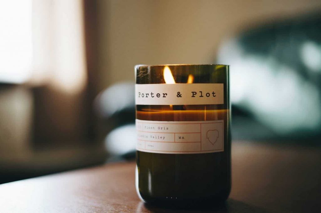 Closeup of a burning candle