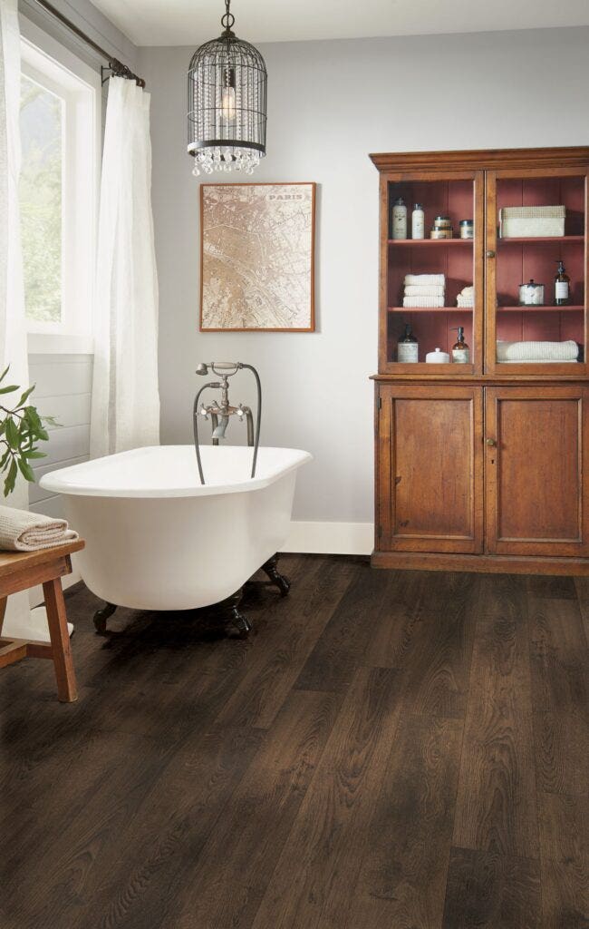 Summerfield Oak Rigid Core Flooring in Bathroom