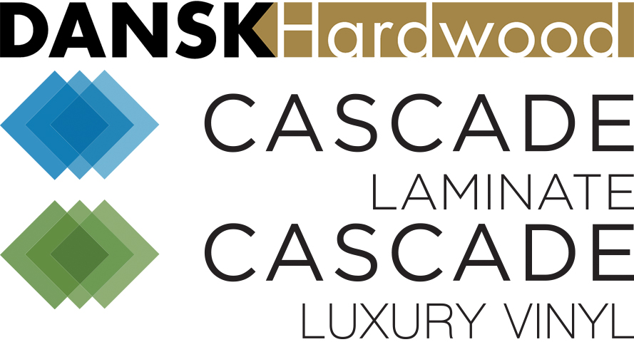 Dansk Hardwood, Cascade Laminate, Cascade Luxury Vinyl Logos