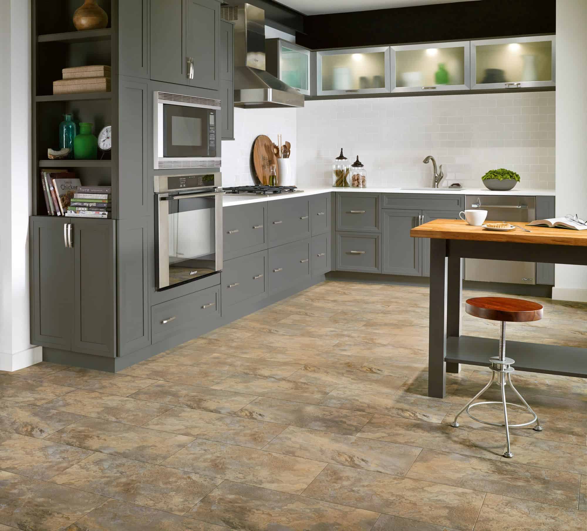 Luxury Vinyl Tile Flooring in Kitchen