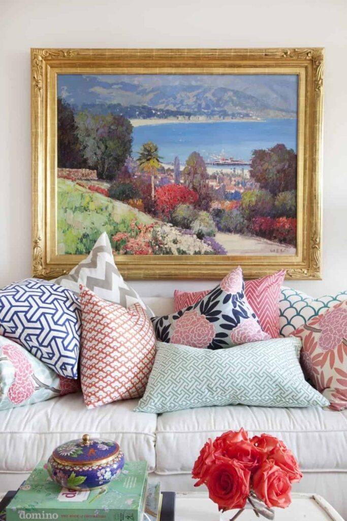The perennial favourite way of decorating your living room is a painting on a wall.