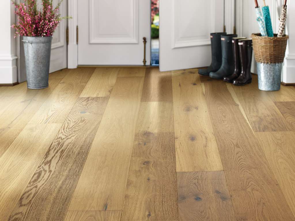 Wirebrushed Exquisite Shaw Wood Floor in entryway